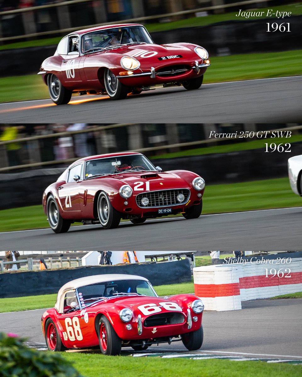 Should red be reserved for #Ferrari racing cars only? We've got some competitors from the Stirling Moss Memorial Trophy for your consideration. When they look this good, how can you argue? #GoodwoodRevival