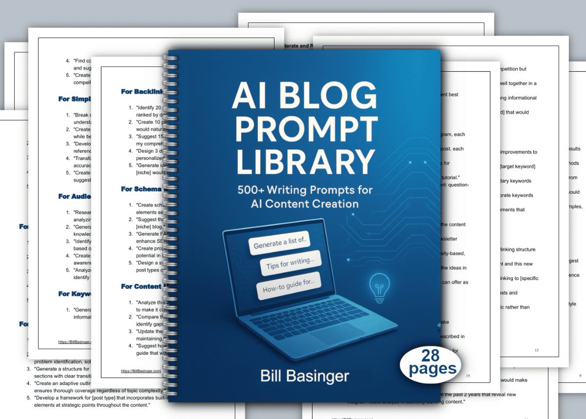 YvonneAJones's tweet image. Are you starting out with a blank page every time?  Perhaps this AI Prompt Library can help with over 500 expertly crafted prompts for pillar content, monetization, email funnels, social media repurposing, and more. Learn more at: yvonneajones.com/bb-prompts