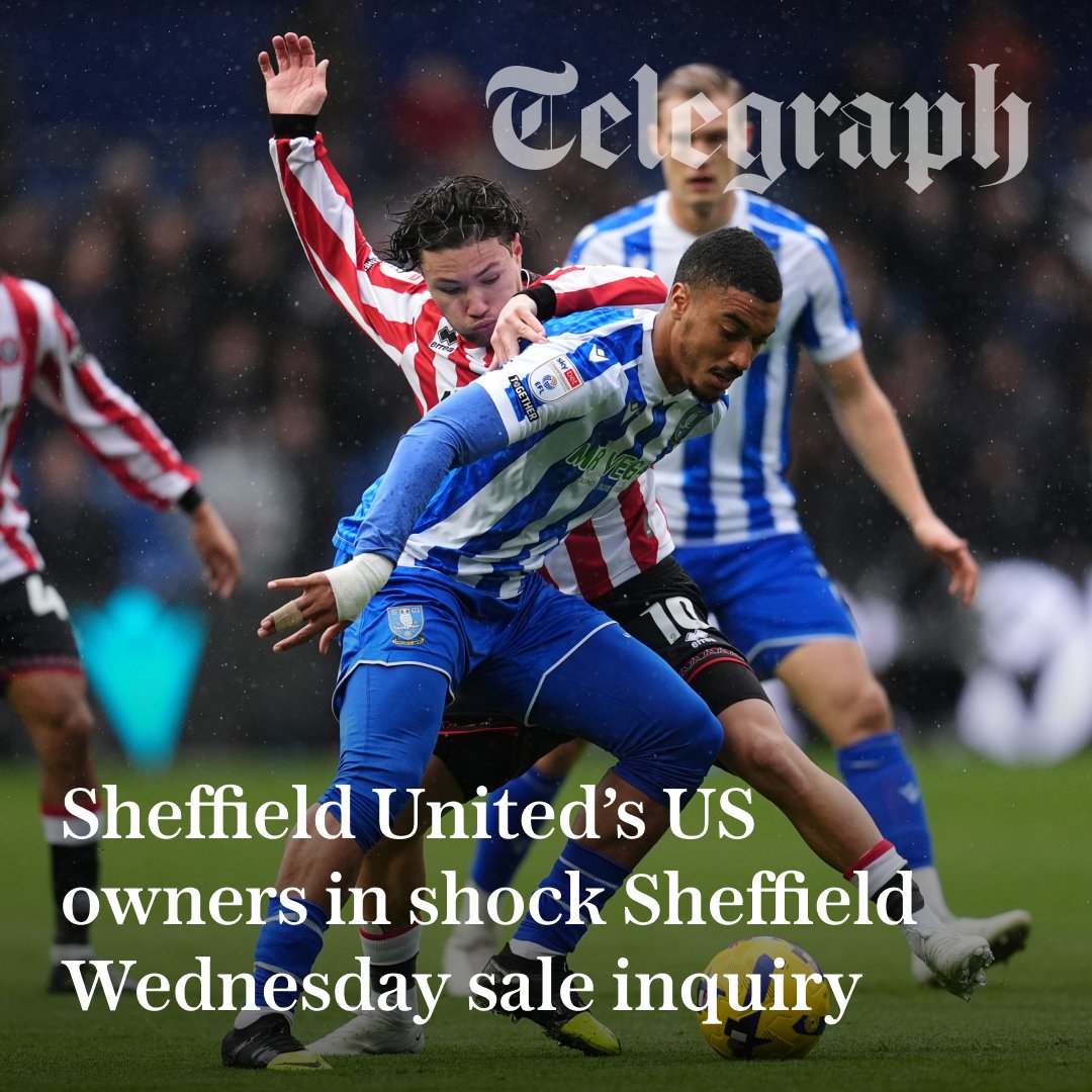 TeleFootball's tweet image. Sheffield United’s American owners made a shock inquiry in the sale of stricken city rivals Sheffield Wednesday

Telegraph Sport learnt of the approach after reports elsewhere that one interested party had suggested an extraordinary merger between the two rival clubs.

Find out…