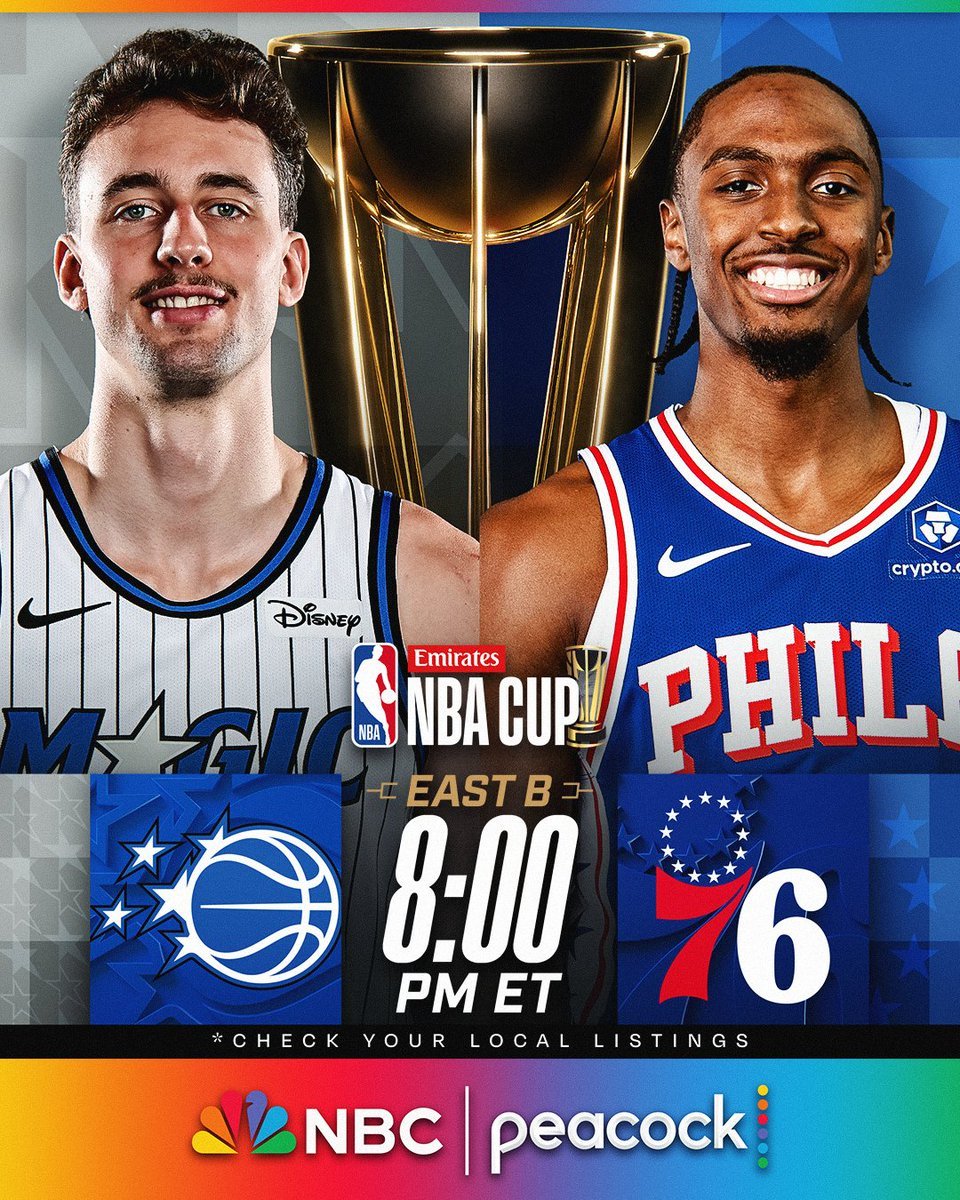 Noche de Emirates NBA CUP en DAZN 🏆🏀

Aún sin Banchero, Orlando Magic quiere extender su buen momento en Philadelphia contra un Tyrese Maxey estelar (33 puntos de media). 

A las 02h, <a href="/OrlandoMagic/">Orlando Magic</a> vs <a href="/sixers/">Philadelphia 76ers</a> en <a href="/DAZN_ES/">DAZN España</a> con el análisis de <a href="/VictorArrufat/">Víctor Arrufat</a> #NBAxDAZN