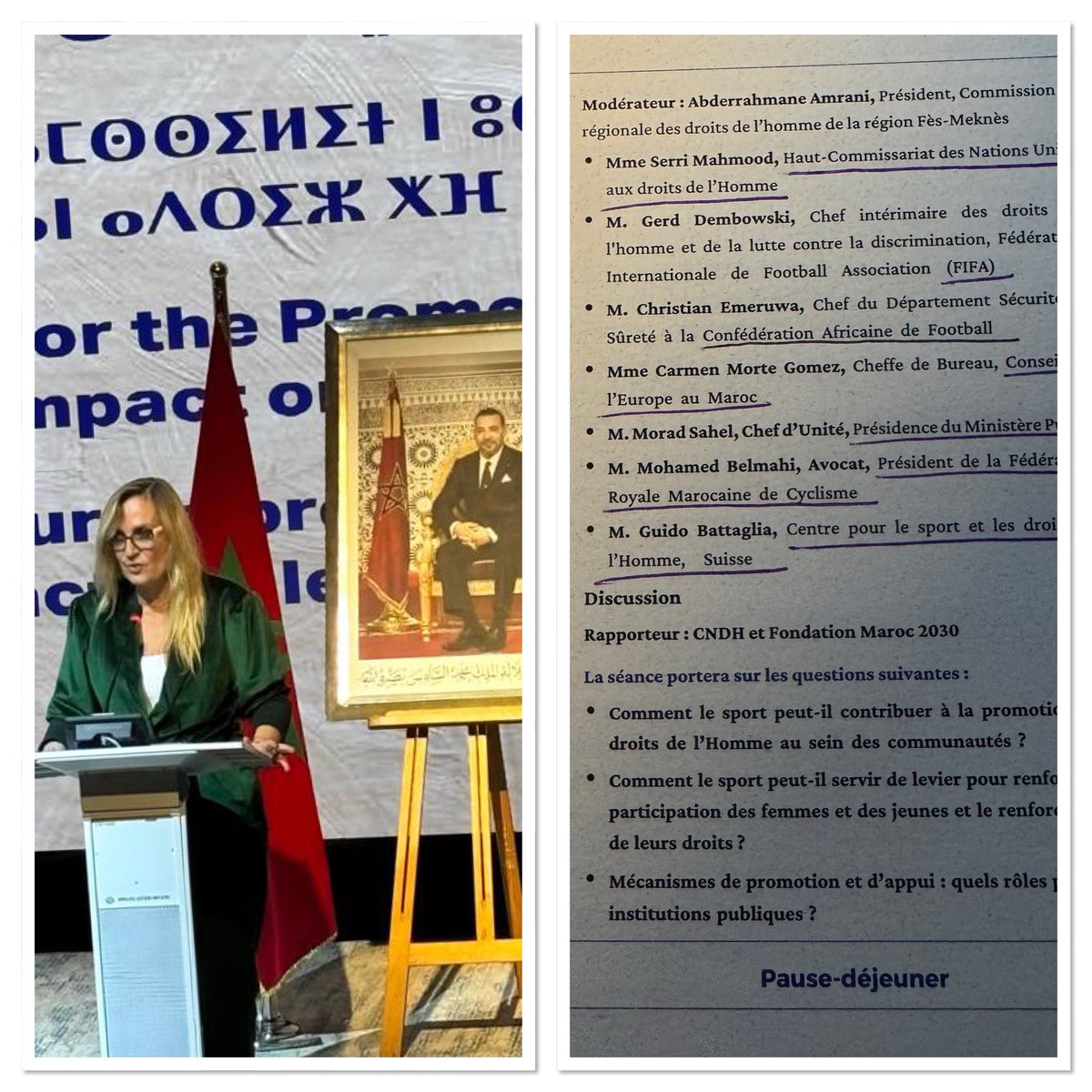 Le sport en tant que vecteur de promotion des droits de l’homme : quel impact sur les sociétés ? Participation du #COE_Maroc à la Session 2 sur « le sport dans sa relation avec les droits de l’Homme » #FondationMaroc2030 <a href="/CNDHMaroc/">Human Rights Morocco</a> <a href="/CoE_Sports/">Council of Europe Sport</a>