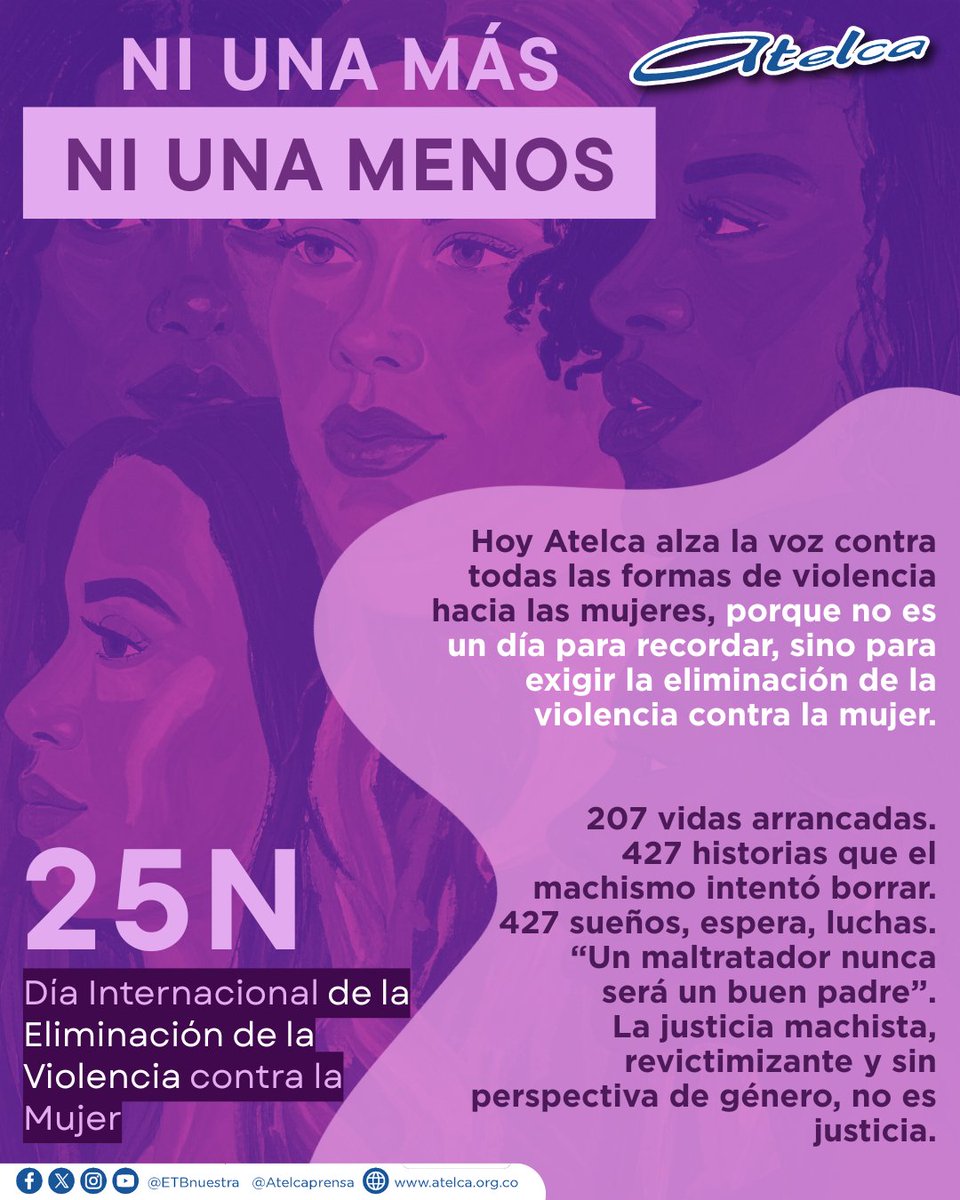 Ni una más, ni una menos.

Hoy Atelca alza la voz contra todas las formas de violencia hacia las mujeres, porque no es un día para recordar, sino para exigir la eliminación de la violencia contra la mujer.