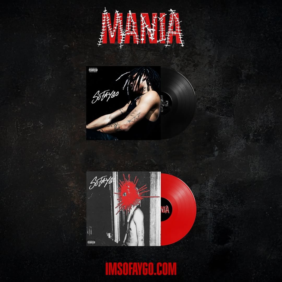 SoFaygo releases “MANIA” on Vinyl featuring New Alt Cover + 2 Bonus Tracks 🔥💿

- “STAY DANGEROUS”
- “DON’T HOLD THE FIRE”