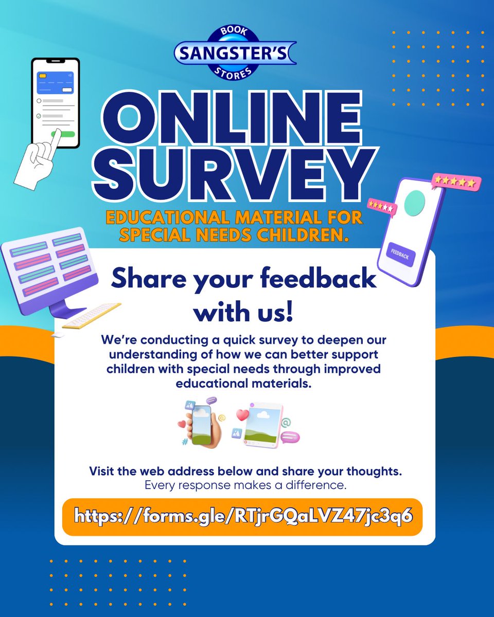 SangstersBooks's tweet image. 🎉 We want YOU to take our survey! 🎉 Your voice matters, and we’d love to hear from you! 💬✨#SurveyTime 

📝 It only takes a few minutes and your perspective makes a real difference.

Take the survey by clicking the link in our bio or visiting:

forms.gle/vtovBpDY9vgeb8…