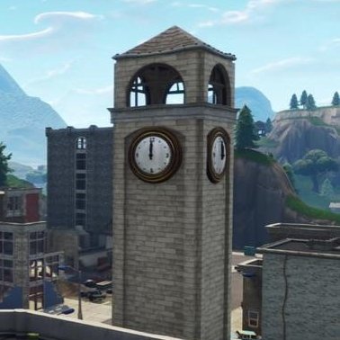 ShiinaBR's tweet image. TILTED TOWERS CLOCK TOWER SPOTTED IN CHAPTER 7 👀