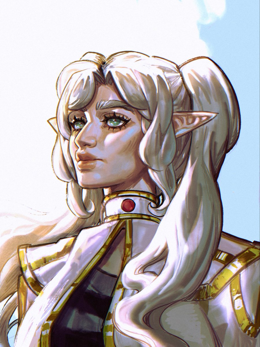 BoraDraws's tweet photo. frieren, in full glam. https://t.co/q8yPuMLIw6