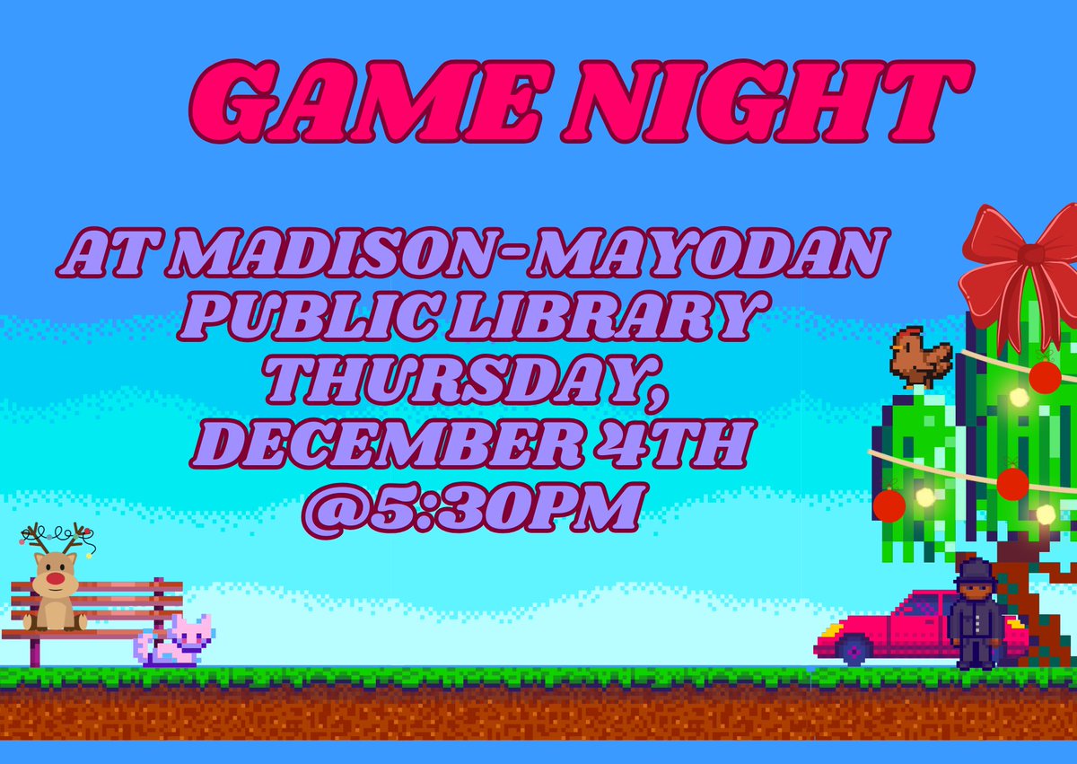 RCP_Library's tweet image. Programs and Events at Rockingham County Public Library on Thursday, December 4th! 🎲🎮♟️