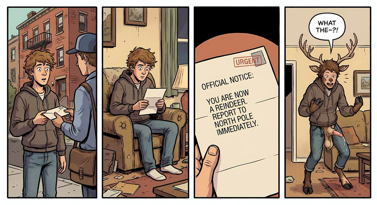 Be careful❗️❗️Santa has already started sending out letters❗️📜
hipolink.me/littlepigtf 
#reindeerTF #Transformation #transfur #TFEveryday #Morphs