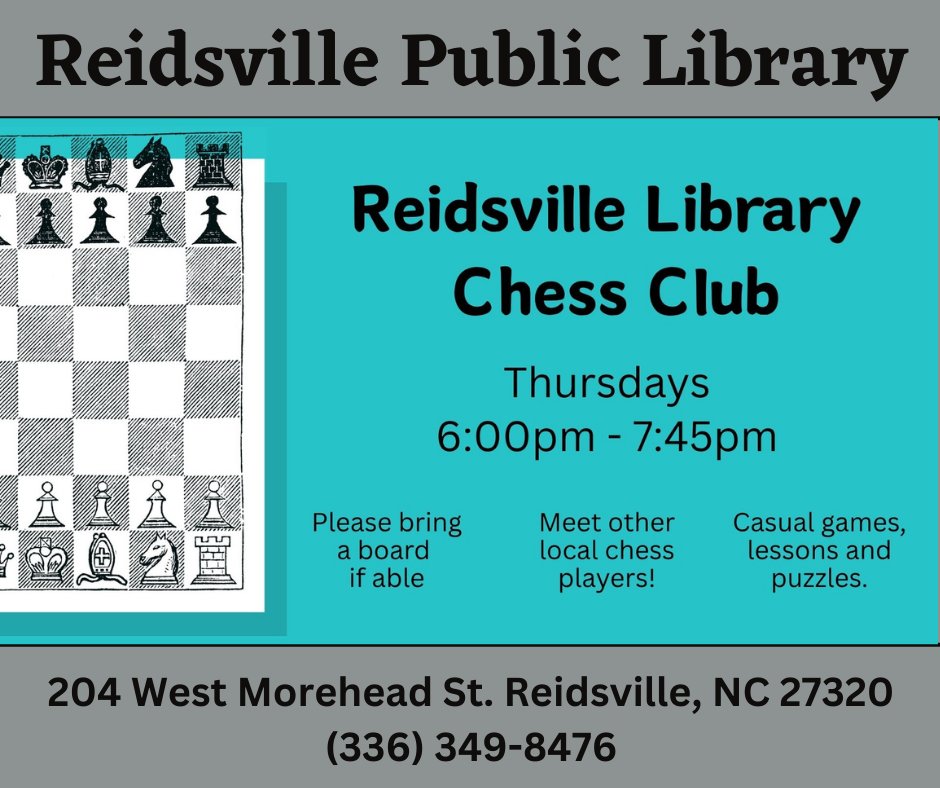 RCP_Library's tweet image. Programs and Events at Rockingham County Public Library on Thursday, December 4th! 🎲🎮♟️