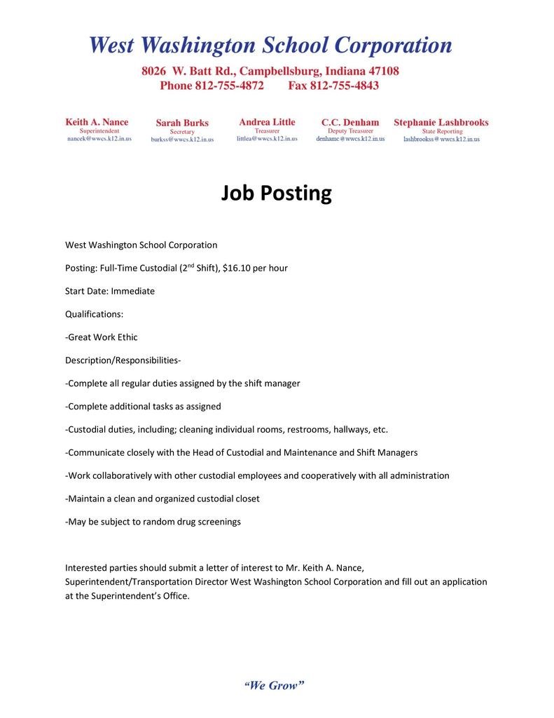 WWSenatorSam's tweet image. Job Posting