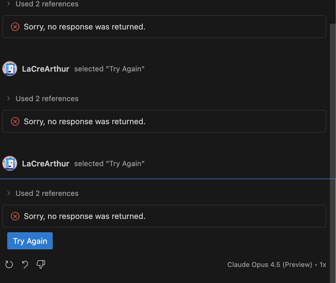 DogeGameDev's tweet image. Claude Opus 4.5 (preview) on VS Code stopped working
me: I can&apos;t breathe, I&apos;m dying (literally less than 24h after release 😂)