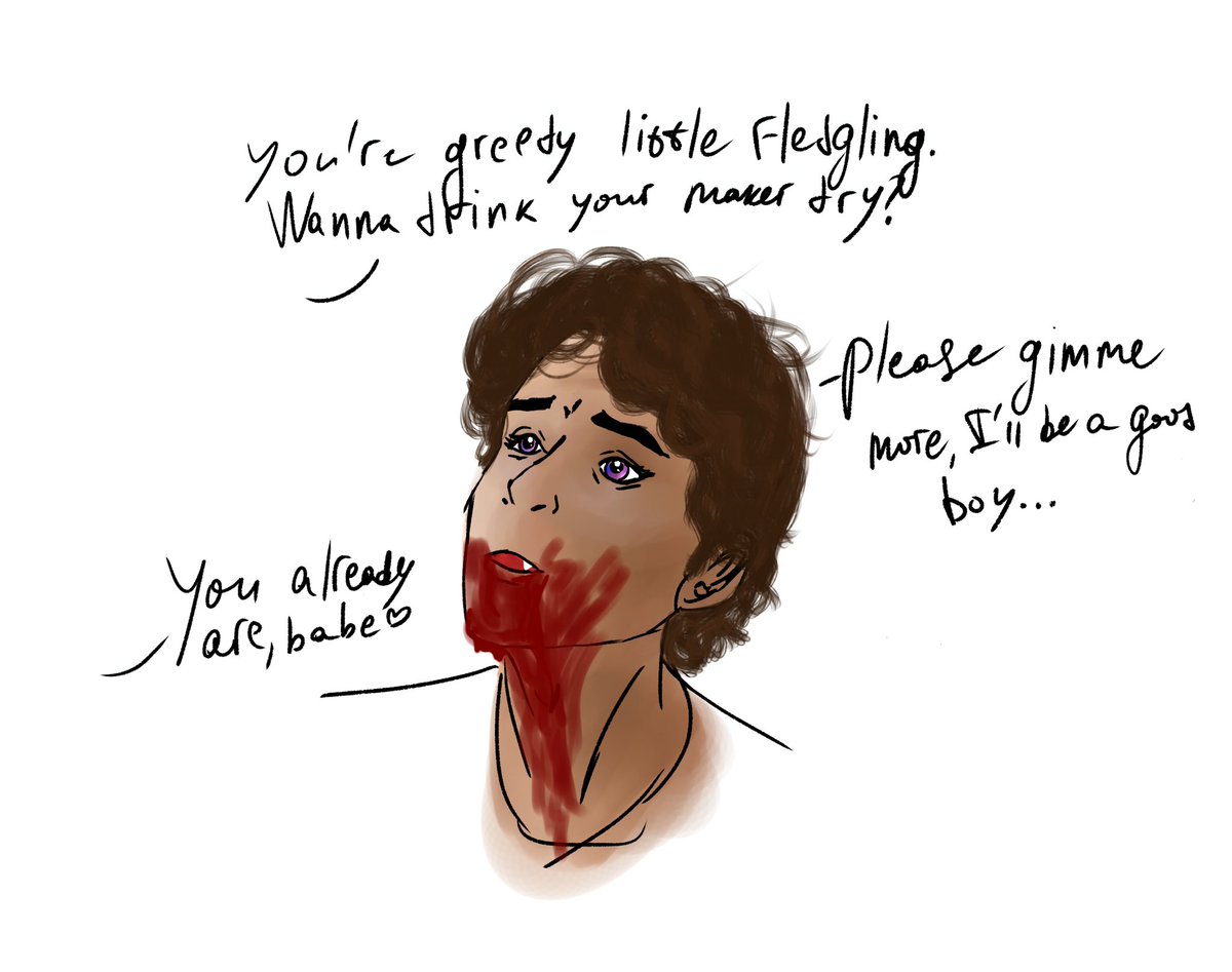 Jackspencil's tweet image. Quick sketch of this pretty-pretty boy Guy Anatole being a vampire #TALAMASCA #gasper