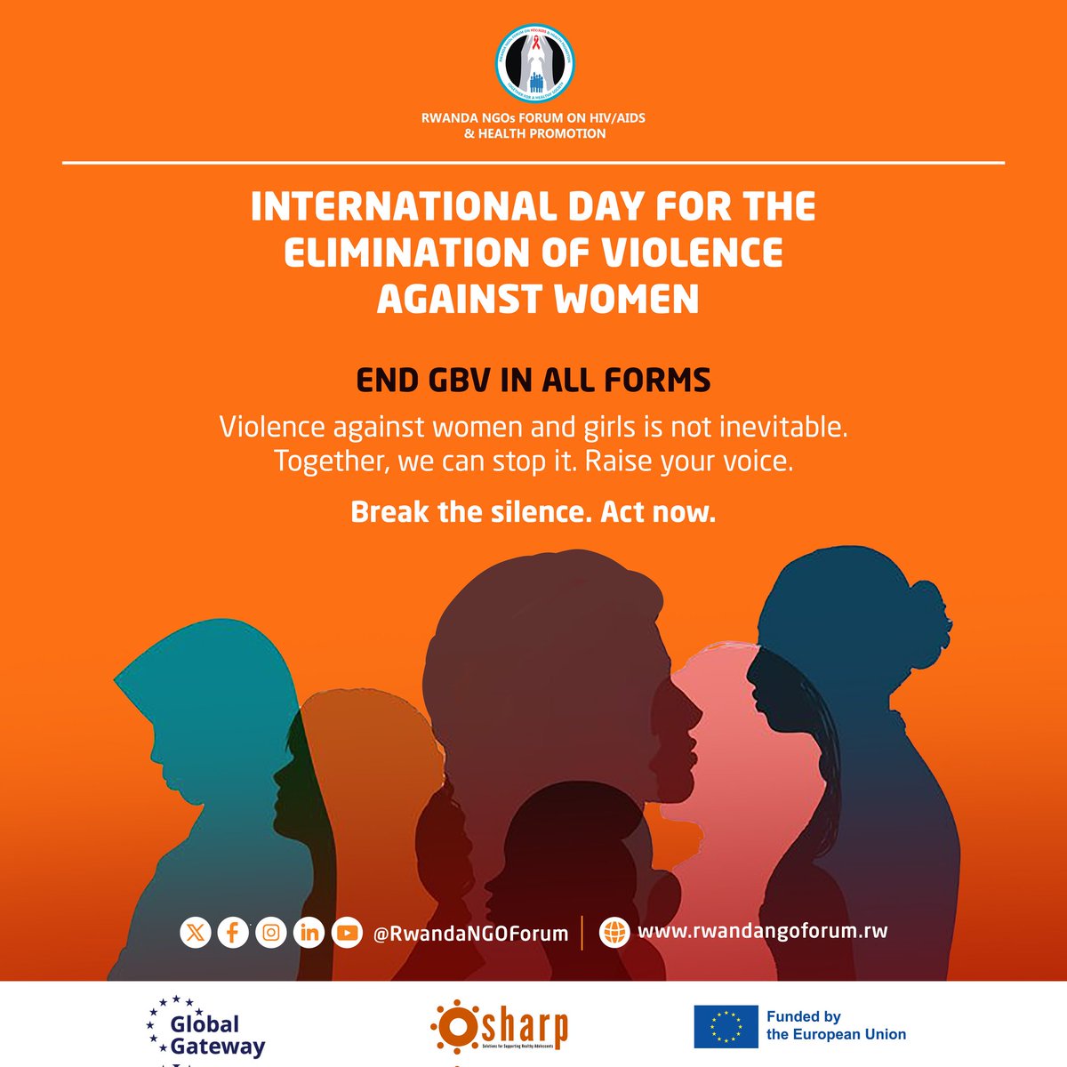 Women and girls deserve a world free from fear.
Let’s make it reality.
END GBV, starting today.
#16DaysRw #EndGBVRw #NoExcuseRw #HealthyAdolescentsRw