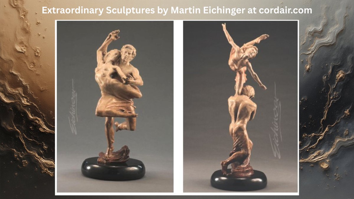 Cross My Heart and A Bird in the Hand - two sizes available in cast bronze at Quent Cordair Fine Art.