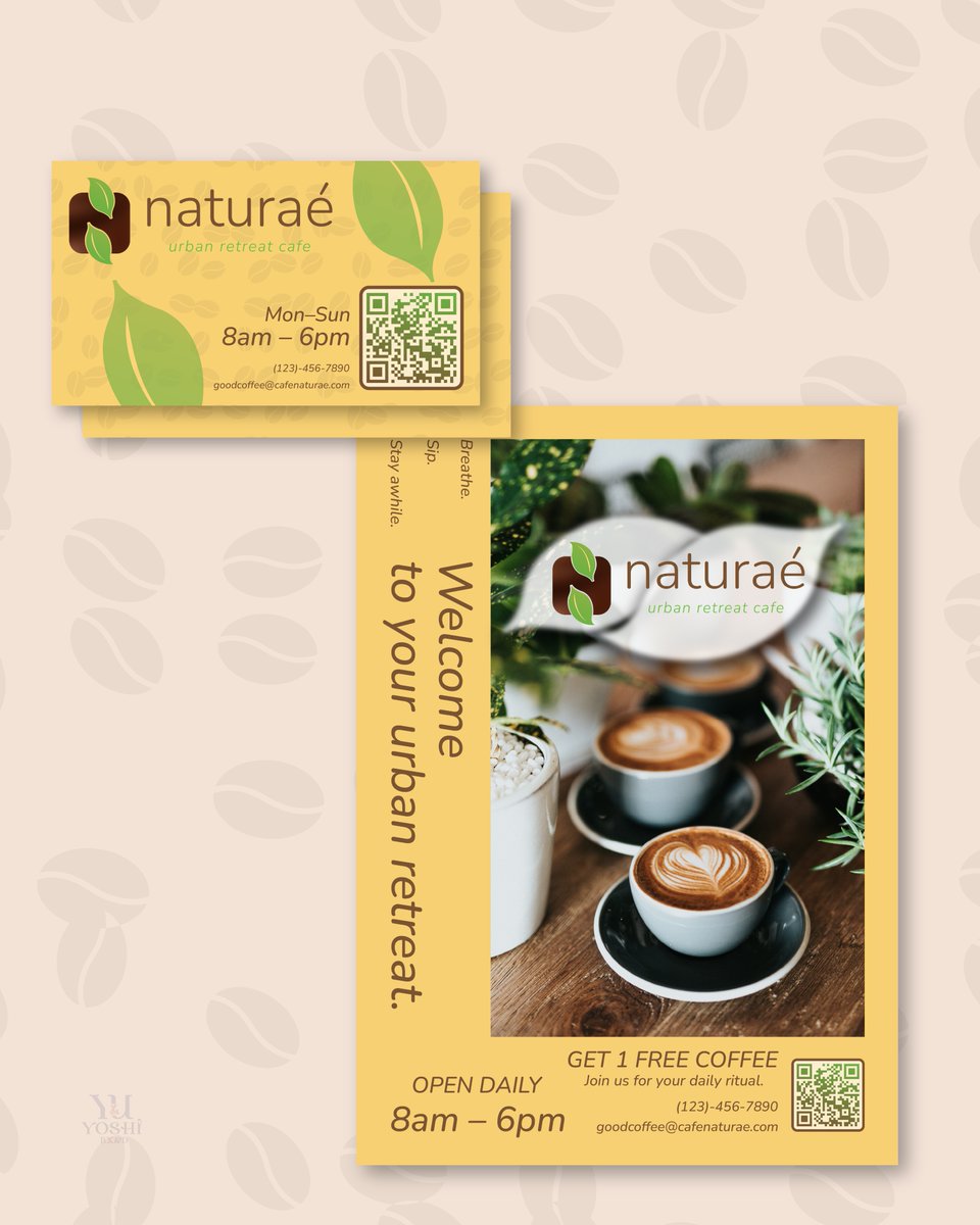 YoshiBXDesign's tweet image. I recently created a branding concept for a café.
Even small pieces like cards or posters can shape the whole atmosphere.
If you’re thinking about rebranding or opening a new spot, feel free to DM me anytime.

#cafedesign #branding #YoshiBXDesign