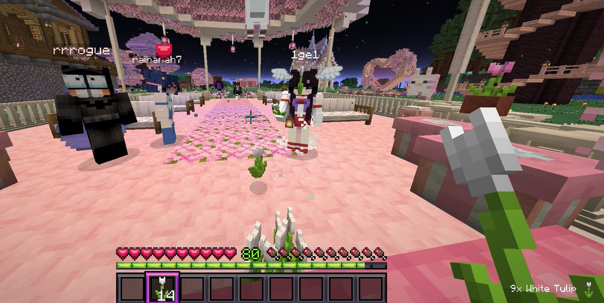 wvvj_'s tweet image. ماعندكم مثل صديقاتي مسوين لي حفلة ملكتي بماينكرافت