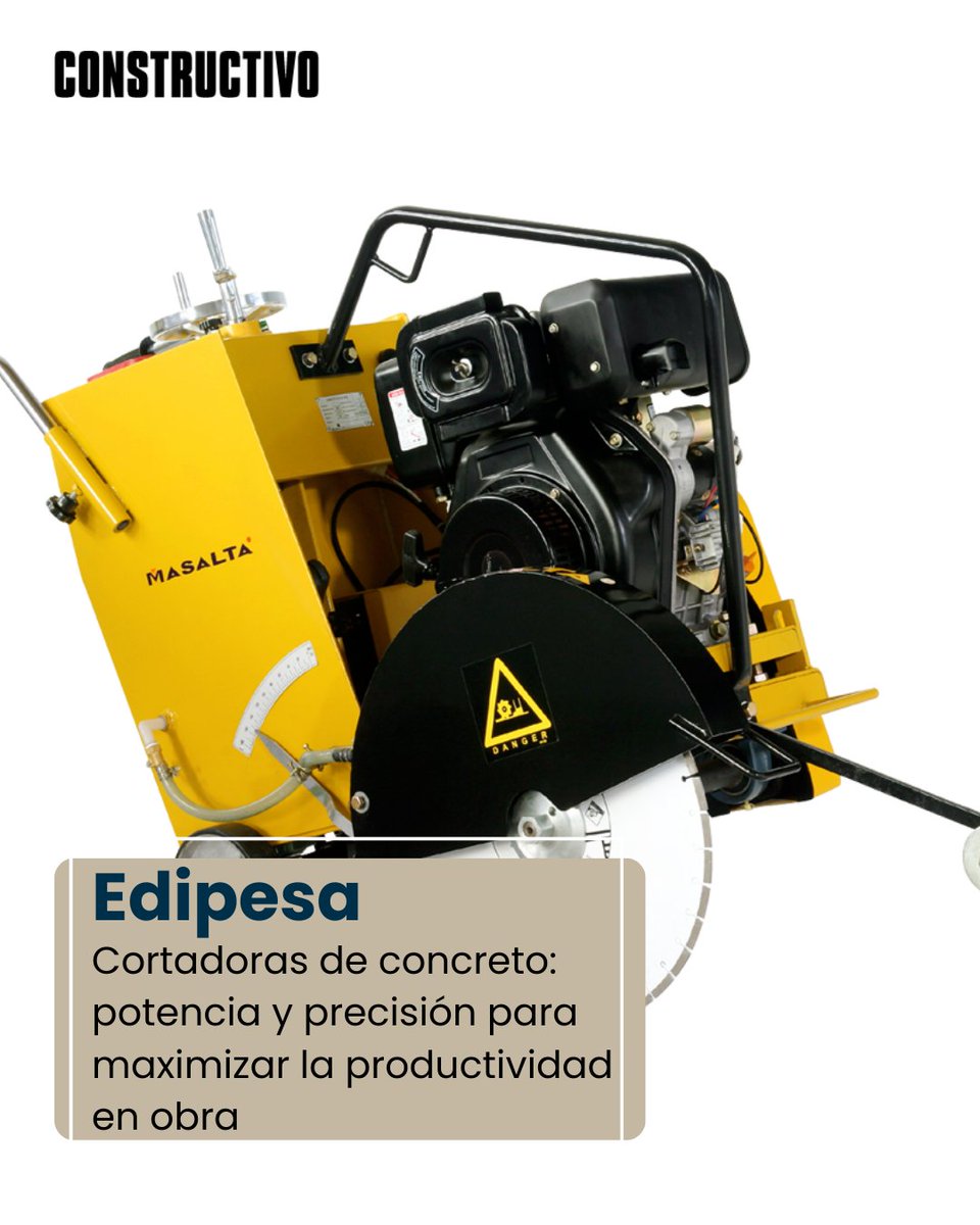 constructivoweb's tweet image. 📌 Cortadoras de concreto EDIPESA: potencia + precisión para obras más eficientes. ⚙️🚧
Maximiza productividad, acelera tareas y garantiza cortes exactos en suelos y pavimentos.
✅ Noticia: acortar.link/pbTAAG
#Construcción #Maquinaria #Obra #Productividad #Constructivo