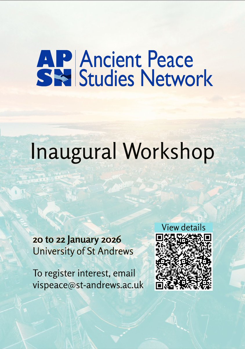 Bringing ancient and modern peace studies into dialogue... To launch the Ancient Peace Studies Network, we are hosting an inaugural workshop <a href="/univofstandrews/">University of St Andrews</a> <a href="/StA_Classics/">St Andrews Classics</a> 20-22 January 2026. More info here: apsn.wp.st-andrews.ac.uk/events/