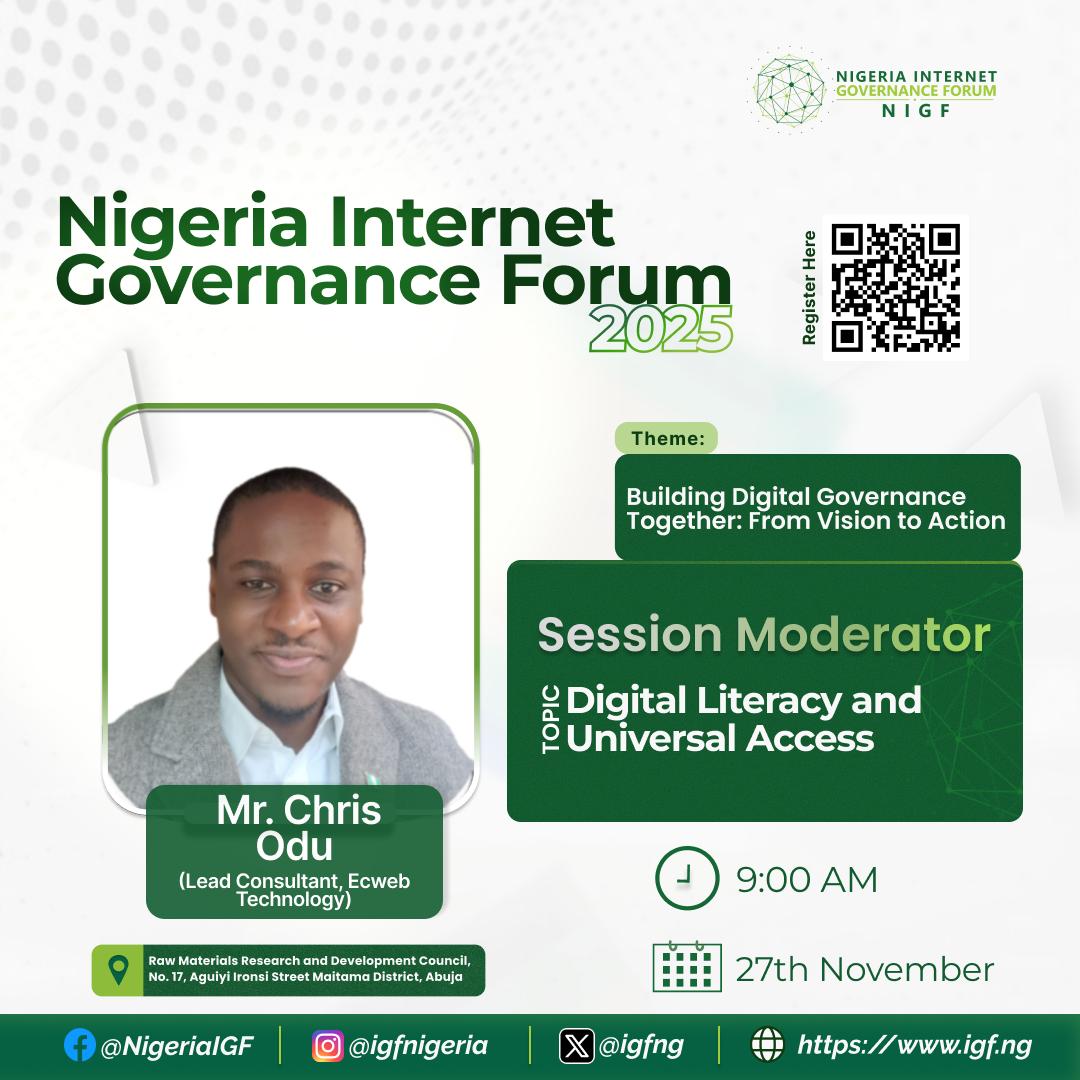Join a multistakeholder conversation of the government, private sector, civil society, academia, and technical community on building a more inclusive and innovative digital future for all Nigerians. #NIGF2025 #NYIGF2025 #IGF
igf.ng