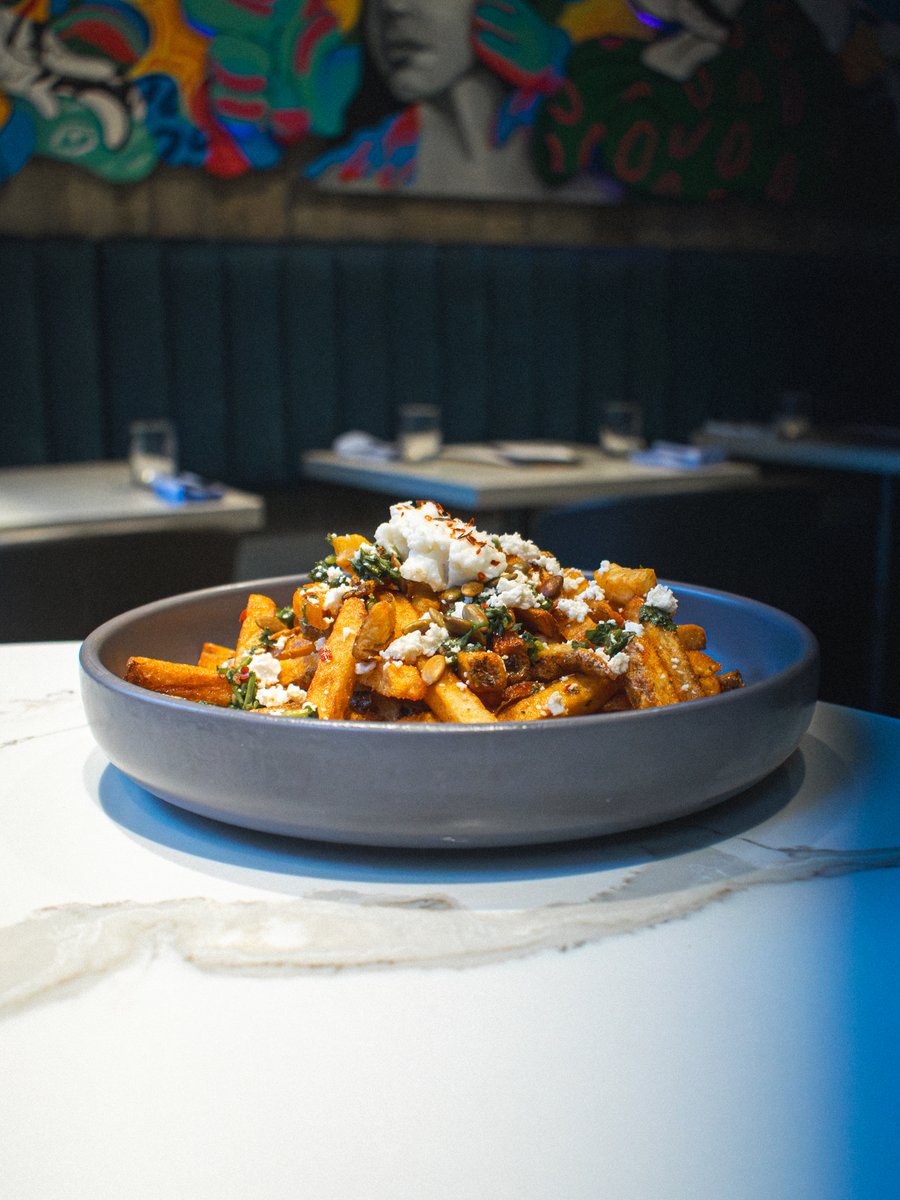 Fries: the unofficial MVP of any table gathering. 💫

“GAUCHO” STREET FRIES
Triple-Cooked Frites | Smoked Paprika Salt Chimichurri | Queso Fresco | Toasted Pepitas