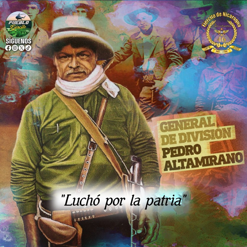 🔰El 𝐺𝑒𝑛𝑒𝑟𝑎𝑙 𝑑𝑒 𝐷𝑖𝑣𝑖𝑠𝑖𝑜́𝑛 𝑃𝑒𝑑𝑟𝑜 𝐴𝑙𝑡𝑎𝑚𝑖𝑟𝑎𝑛𝑜 encarna la firmeza, disciplina y entrega absoluta al servicio de la patria. Su liderazgo ha sido un pilar para fortalecer la vocación, el honor y el compromiso de nuestro Ejército.

💪 #Nicaragua #EN