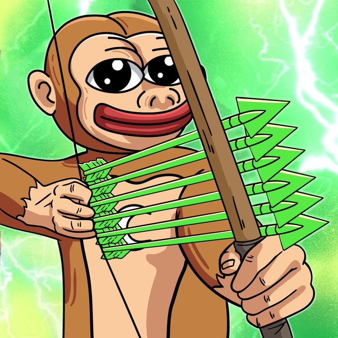 moonkeythecoin's tweet photo. Moonkey aims high, pulling back the bowstring with precision get ready for the next big leap! 

#solanamemecoin #solana #memecoin #1000xgem #Moon https://t.co/DEMyn7cX9K