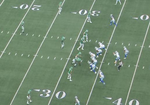 ShaneHaffNFL's tweet image. He&apos;s right. The Cowboys changed from 12 personnel to 11 personnel and you can see the umpire run up and then stop. He is standing beside Dak Prescott like a RB when the ball is snapped.