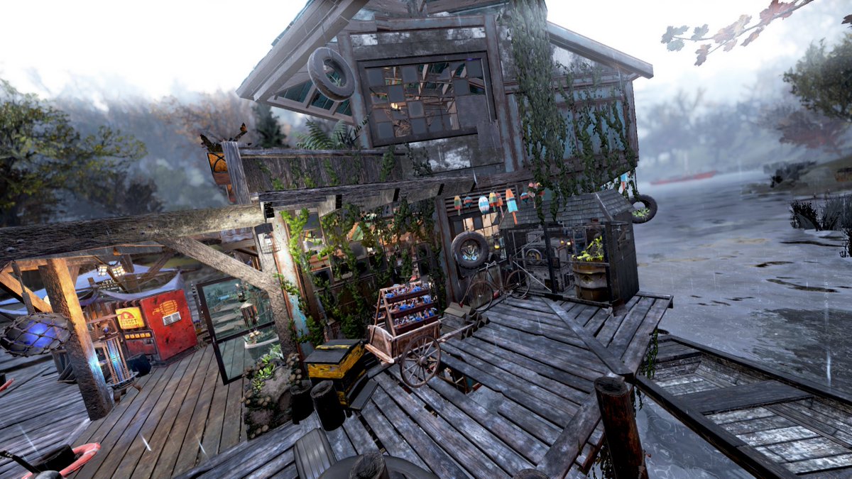 Mirrorada's tweet image. 2/2 Interior was a blast to decorate as the jankyness of the structure allowed for some really cool room shapes &amp;amp; forced a more efficent space utilization, like the raised bed/couch for a very small space. I used 3-4 different CAMP kits to give it lots of visual texture!