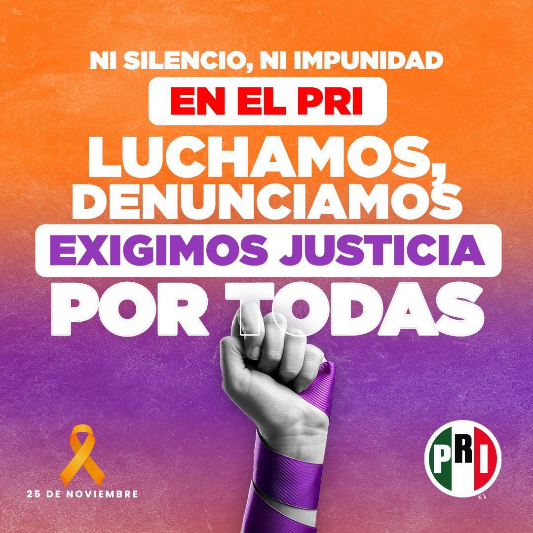 Erradicar la violencia contra las mujeres no es tarea de un solo día, es una lucha diaria, que empieza en lo que vemos, en lo que escuchamos y en lo que decidimos no callar.

No basta con indignarnos. Los priistas estamos donde tenemos que estar, del lado de las mujeres exigiendo