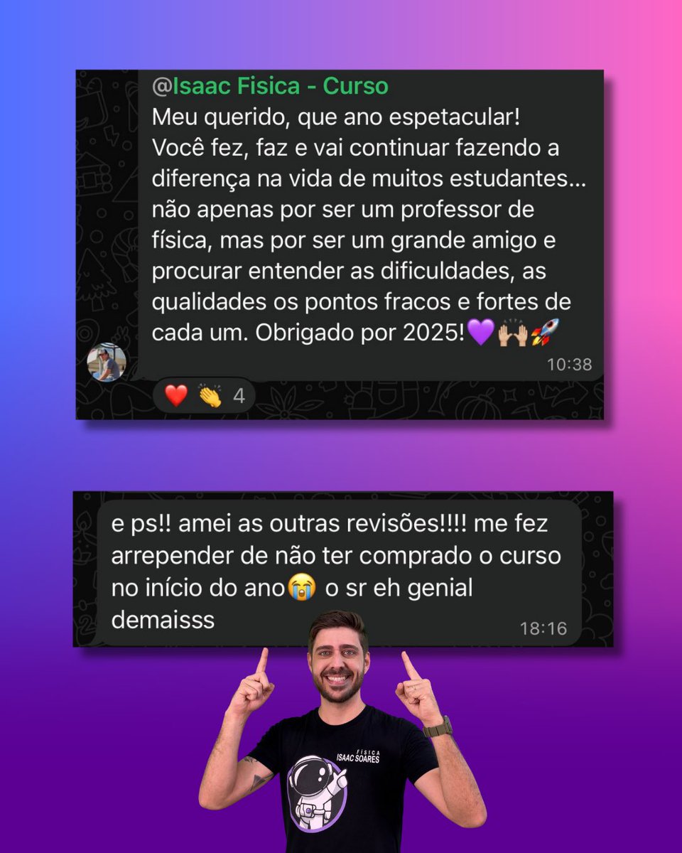 Nosso curso tem o melhor valor e de longe a melhor qualidade entre os cursos de física… é só perguntar para os alunos de 2025!

E trabalhamos, na semana do ENEM, todos os temas que apareceram nas questões de física.

Vamos que estamos na BLACK