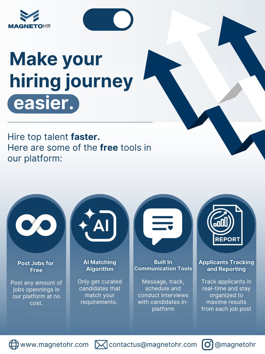 MagnetoHr's tweet image. You wanna know why us?

We have free tools that will enhance and simplify your hiring experience!

Start today for free at: app.magnetohr.com

#ai #job #aihire #aihiring