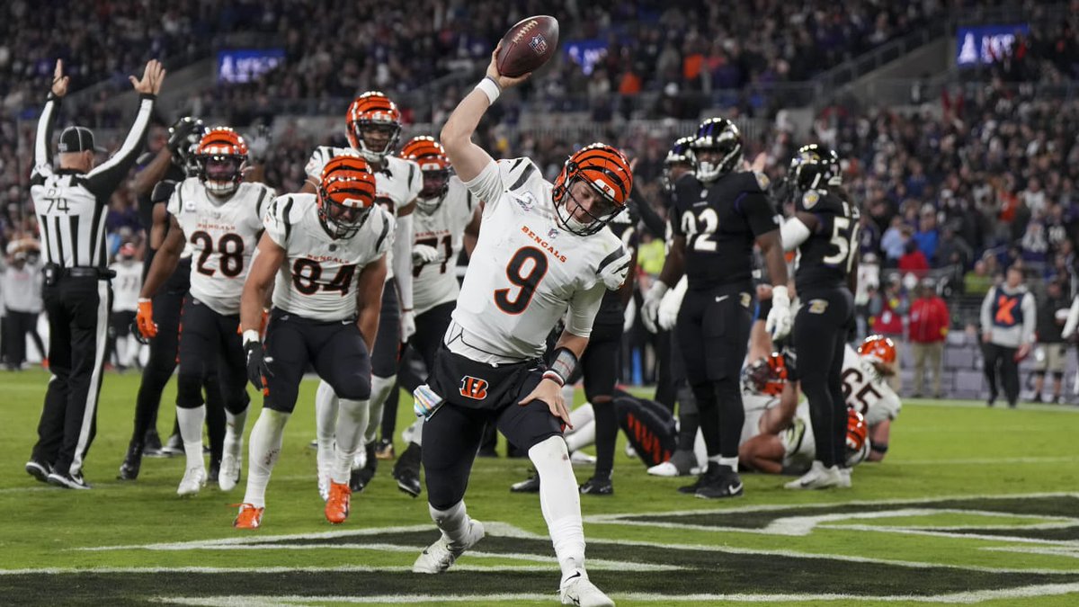 DocStripes's tweet image. The Bengals record in the past 365 days when Joe Burrow starts: 7-1