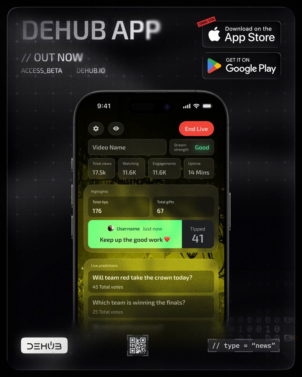 DeHub has been approved on the Google Play Store and is awaiting confirmation from Apple! 🎊

It was published today because the test system stopped working on Google, so we will run final mainnet tests before launch campaigns begin with the Apple Store listings.