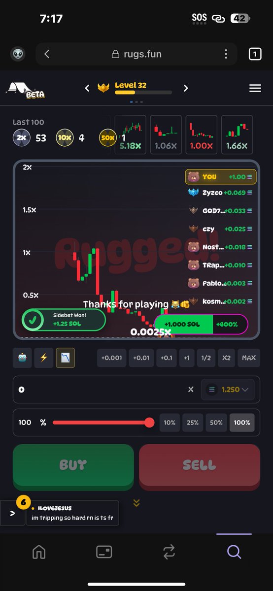 RahmerceC's tweet image. I’m the sidebet KING.@RugsDotFunX @RugsDotFunX_