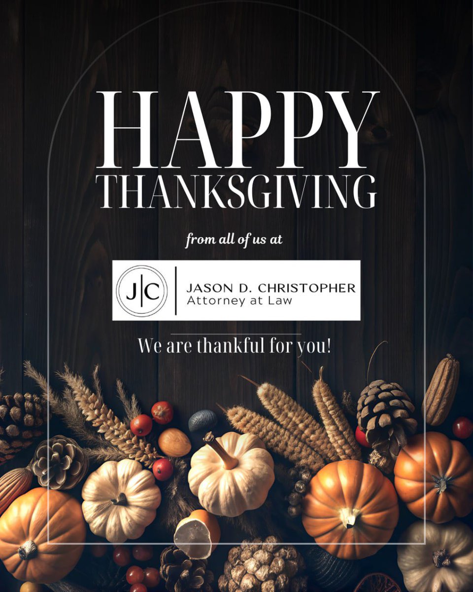 jdcpllc's tweet photo. Our office will be closed at noon on November 26th until 9:00 AM on Monday, December 1st. Enjoy your Thanksgiving weekend! 🦃 🥧 🏈 https://t.co/ATE6lI6ezb