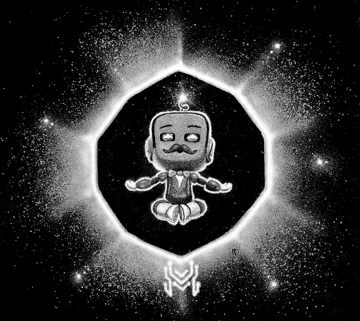 em0verse's tweet photo. @MaestroBots My Maestro hand-made out of salt and crystals on black paper. Never seen anything like it!!! 

Drawing process included below

@MaestroBots https://t.co/G6Fs7ysDbF