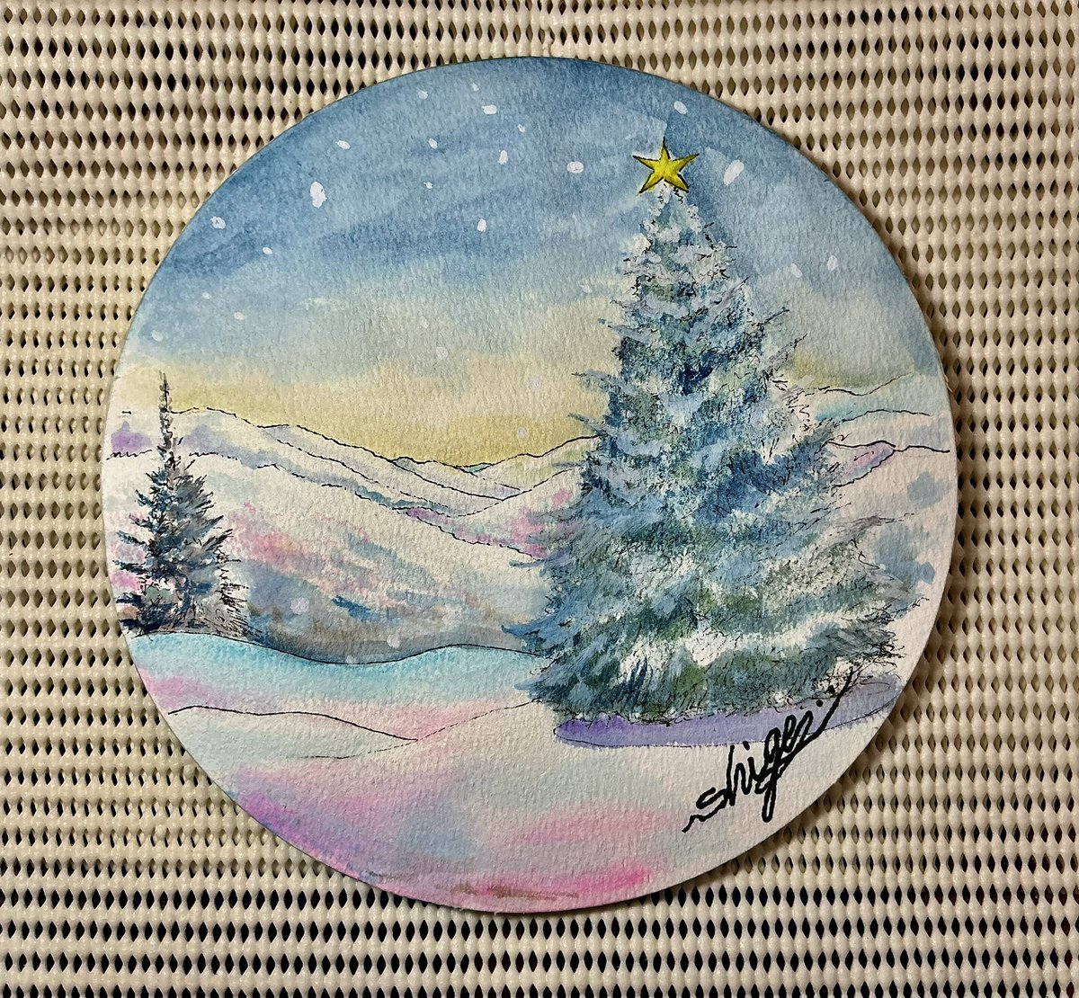 絵画「凍てつく朝」 水彩画 絵画「凍てつく朝」 水彩画 Kazuo Kasai