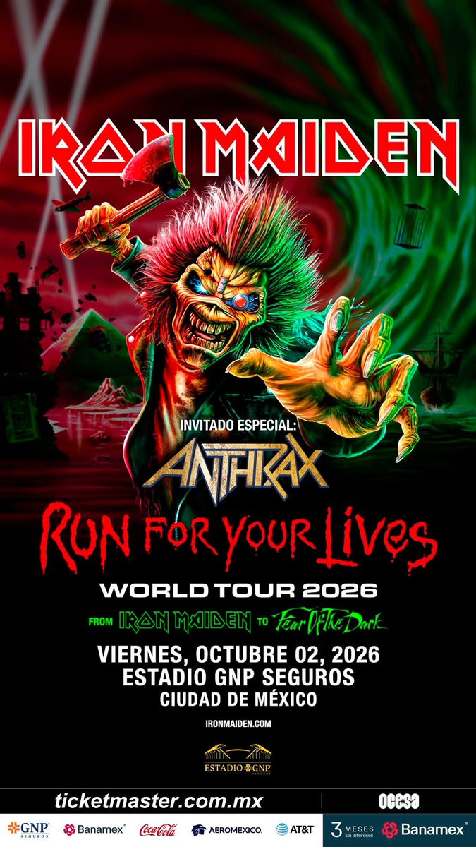 Se anuncia que @anthrax será la banda abridora de @ironmaiden en la CDMX!!

boletos en <a href="/ticketmaster_mx/">Benjamin Hernandez</a> 

#ironmaiden #anthrax #netal #mexico🇲🇽 

#Tattoaje