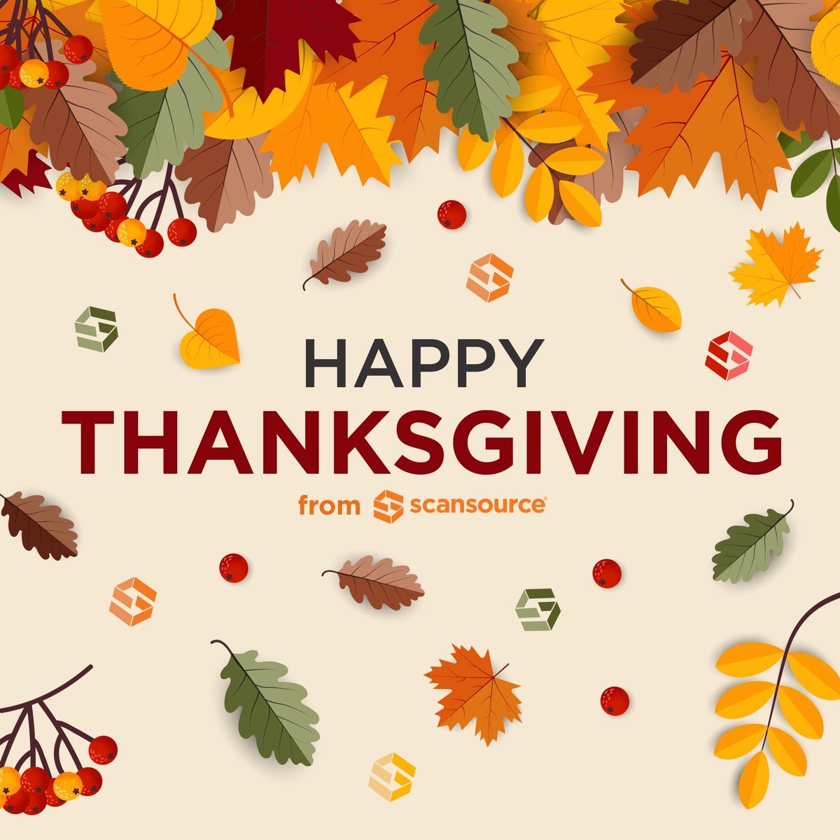 ScanSource's tweet image. 🦃 We’re thankful for our incredible community! Wishing you a joyful Thanksgiving filled with love and cherished memories. Our US offices will be closed Thursday, Nov 27 &amp;amp; Friday, Nov 28. #HappyThanksgiving