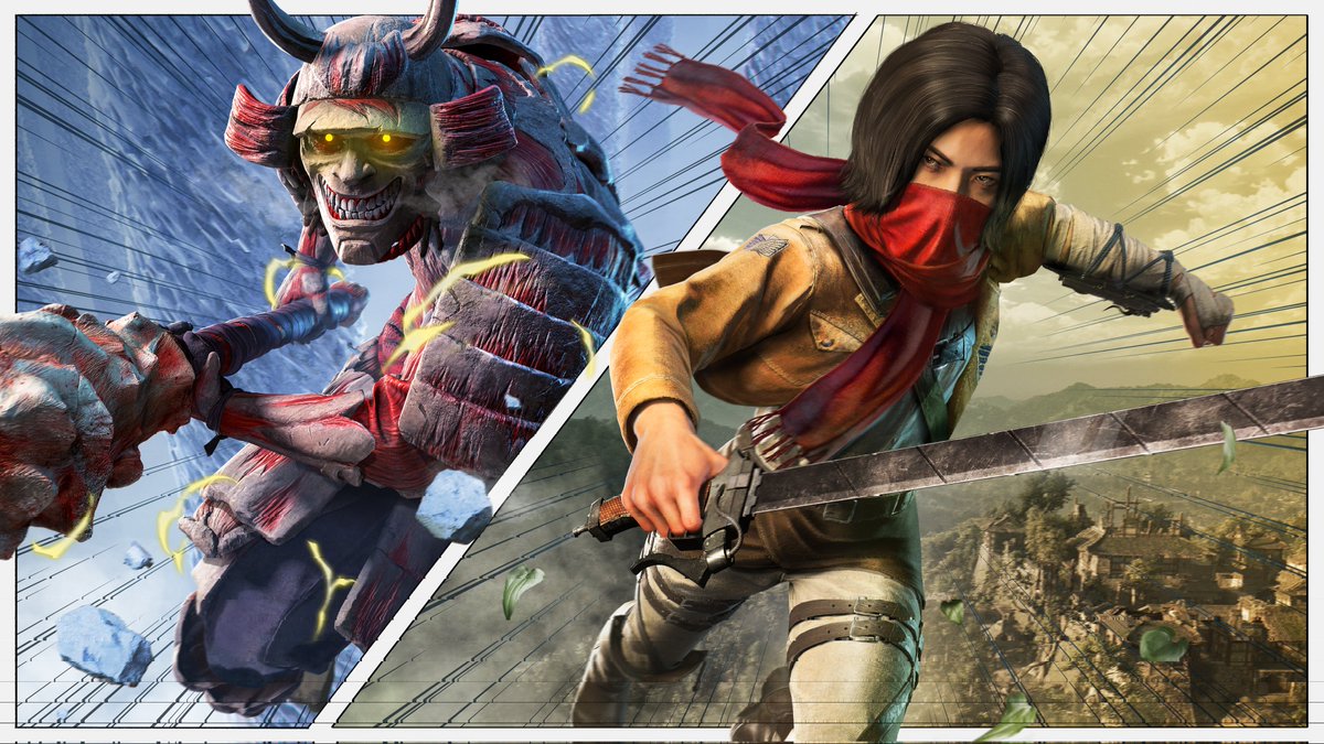 GeekNamedMike's tweet image. I love these pieces of promo art and the outfits for the Assassin&apos;s Creed Shadows X Attack On Titan free update!

Thanks to Ubisoft for the early look

#Ad #UbisoftPartner #AssassinsCreedShadows