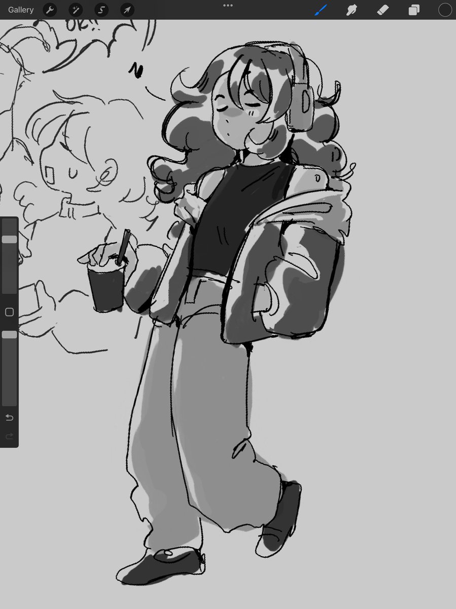 calamondan's tweet image. sketch i made a while ago of college frisk