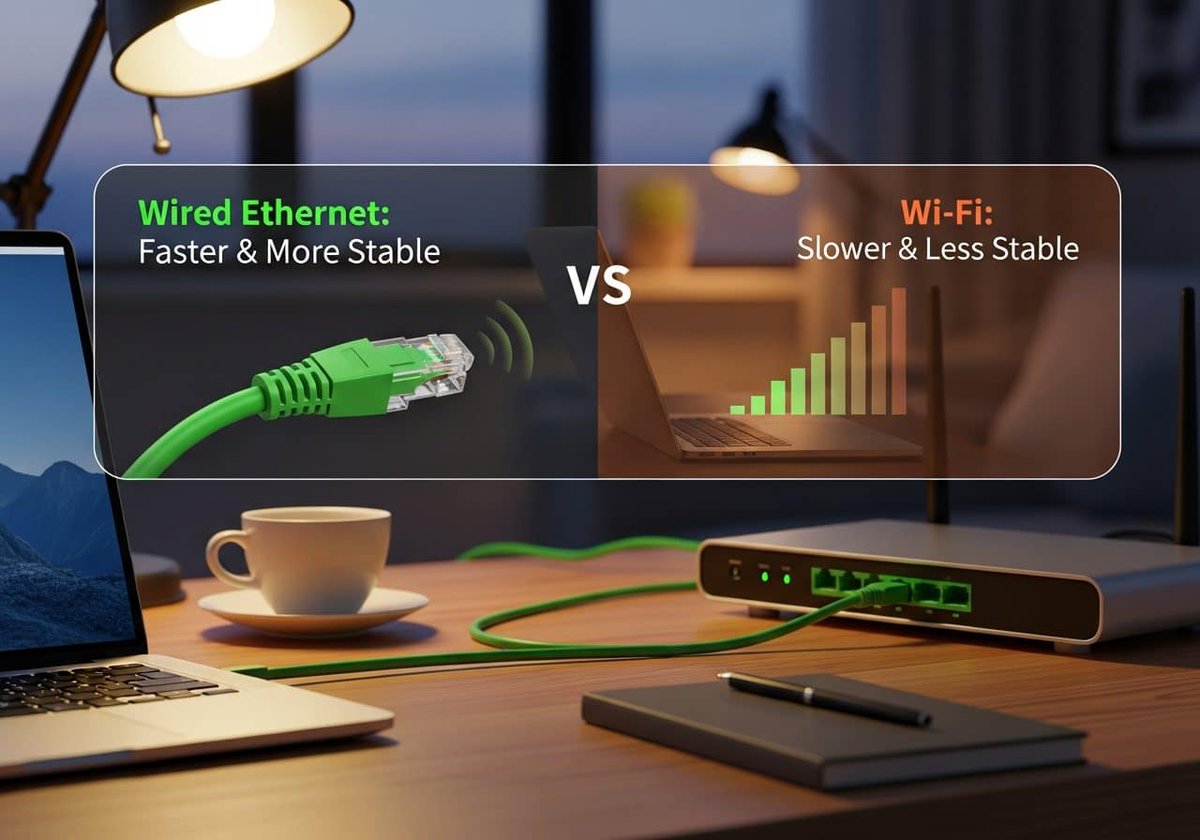 computerlogicau's tweet image. Network Tip 💡: Want fewer dropouts on calls and smoother cloud apps? Use wired Ethernet where you can. It’s usually faster than Wi-Fi, more stable, lower latency for video calls/VoIP, and more secure than wireless. 🔌📶 For more IT insights 👉 computerlogic.com.au/data-networks/ #Network...