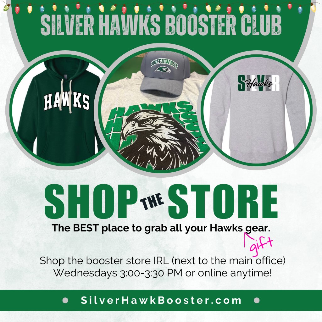 SilverHawksBC's tweet image. Dec is here: Time to get those gifts!

Shop our Booster Store online today and then pick up your order after school on Wednesday!

bit.ly/ShopLSW

#LSW #LSWBoosters