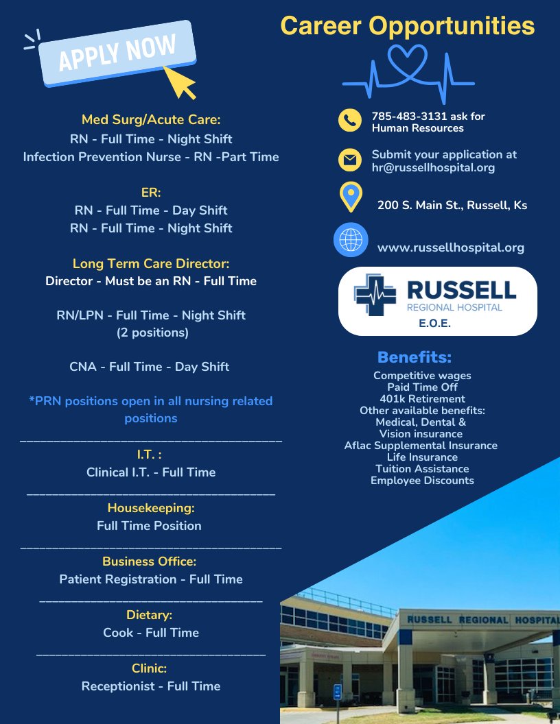 Russell Regional Hospital - Kansas (@russellkansas) on Twitter photo 