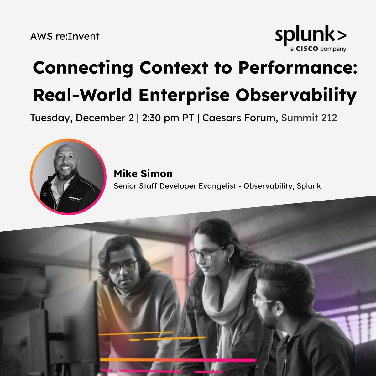 splunk's tweet image. When you&apos;re running a complex mix of multicloud, hybrid setups, and legacy systems, visibility challenges are real. 

Join Splunker Mike Simon at #AWSreInvent to learn how Splunk and @Cisco are simplifying observability enterprise-wide: splk.it/4olDkZc