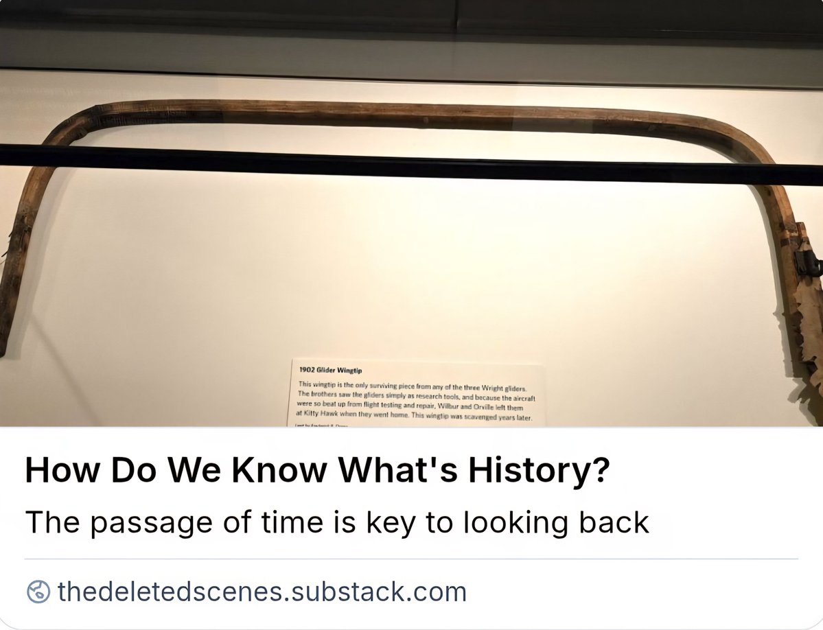 ad_mastro's tweet image. The idea that “historical” is a contingent, culturally determined and perhaps somewhat random designation goes against the idea of history as the past. But in fact history is very different from the past. thedeletedscenes.substack.com/p/how-do-we-kn…