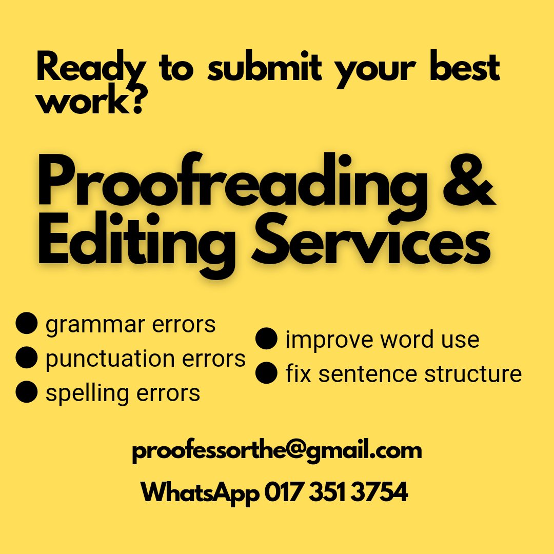 TProofessor's tweet photo. Ready to submit your best work?

Professional #proofreading and #editing for impactful writing.

https://t.co/0LaFslUo6Z
proofessorthe@gmail.com https://t.co/GP2sn4YigR