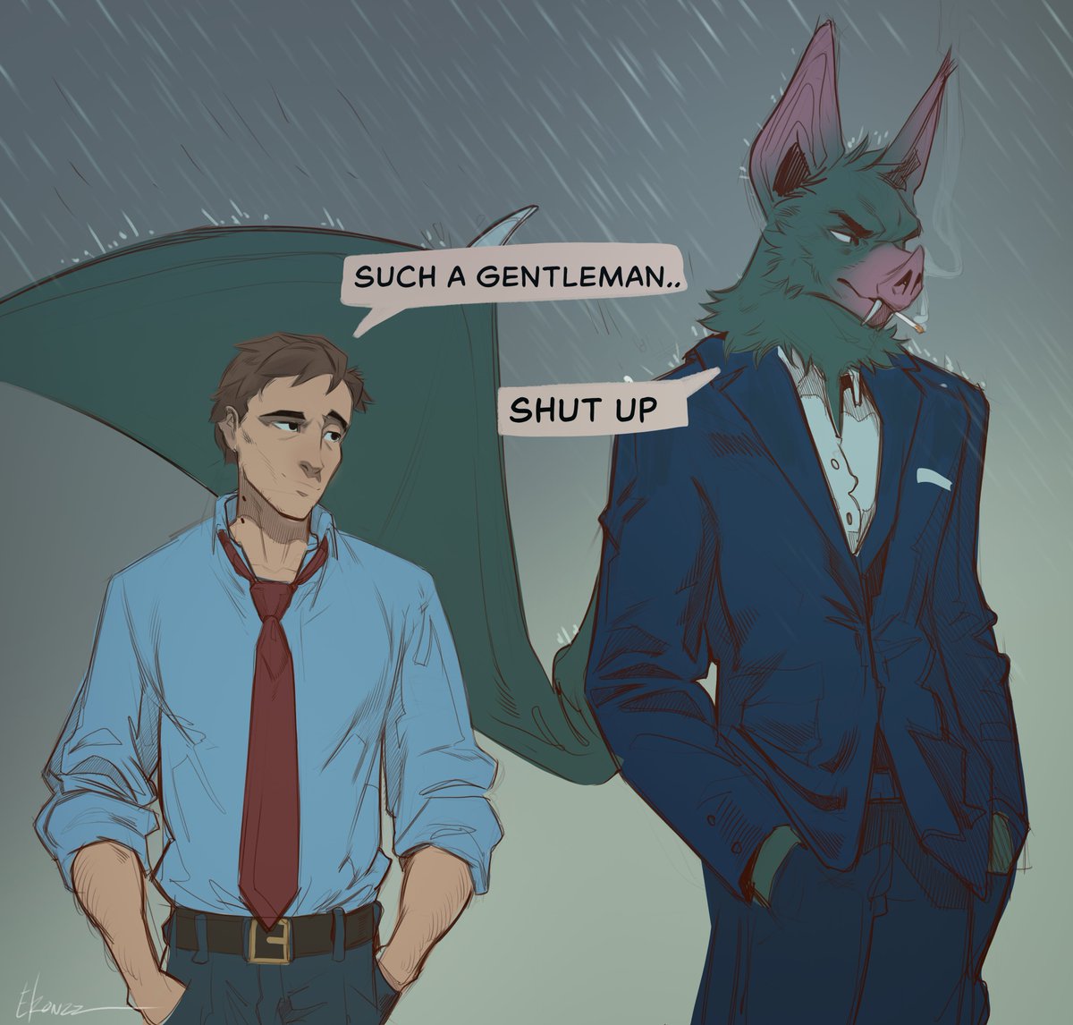 Ekzonzzzz's tweet image. sonar and robert from dispatch because im brainrot