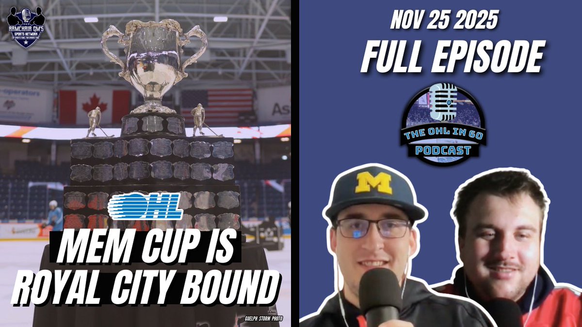 ‼️The latest <a href="/OHLin60Podcast/">The OHL in 60 Podcast</a> is available in video &amp; audio!

Colin &amp; Reece go over key #OHL news, Luchanko trade, Sarnia coaching hire, Guelph Mem Cup Bound, Return of the In-Person Draft, Power Rankings &amp; more!

📺WATCH youtu.be/JRvY8tuMntw?si…

🎧LISTEN linktr.ee/ArmchairGMsSpo…