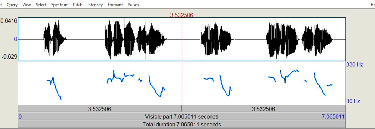 mirekkum's tweet image. 「教え方の学校」で、Praat実習をします。音の高低を可視的に分析するソフトの使用実習です。受講生の音読音声を分析します。見学OKです。